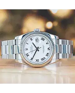 Rolex Datejust 36 White Roman Dial
