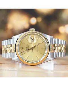 Rolex Datejust 36 Steel & Gold Champagne Dial