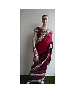 Rudraksh Sari (Pink, Purple Silver)