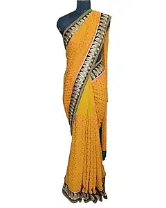 Sabyasachi Mustard And Green Embroidered Saree