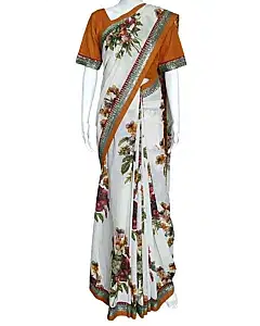 Sabyasachi White Floral Saree