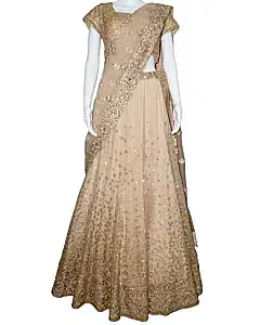 Sabyasachi Peach Embroidered Lehenga,Size M