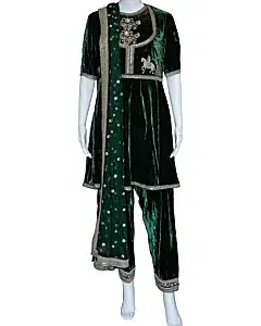 Sabyasachi Green Velvet Suit Set