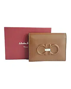 Salvatore Ferragamo Gancini Brown Card Holder