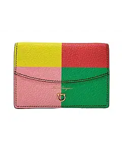 Salvatore Ferragamo Gancini Multicolor Leather Bifold Card Holder