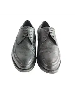 Salvatore Ferragamo Black Leather Lace-Up Oxfords Shoes Size / 7.5 EEE