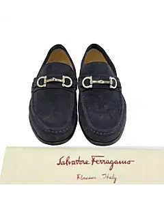 Salvatore Ferragamo Blue Suede Parigi Loafers