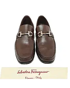 Salvatore Ferragamo Brown Giordano Gancio Bit Loafer