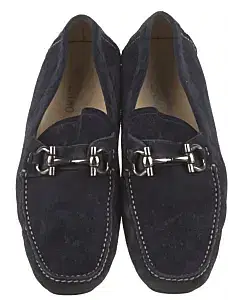 Salvatore Ferragamo Blue Suede Parigi Leather Loafer