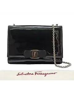Salvatore Ferragamo Vara Patent Leather Clutch