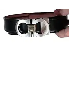 Salvatore Ferragamo Double Gancini Black Mens Belt
