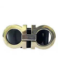 Salvatore Ferragamo Black Gancini Leather Belt