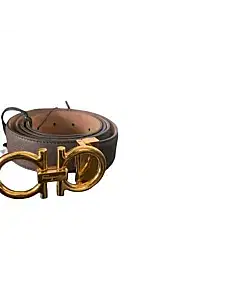 Salvatore Ferragamo Gold Double Gancini Leather Belt