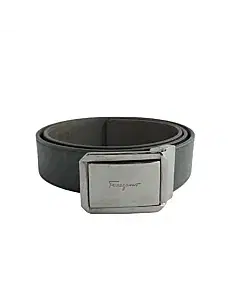 Salvatore Ferragamo Leather Square Buckle Belt