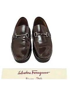 Salvatore Ferragamo Chocolate Brown Leather Parigi Gancini Bit Loafers