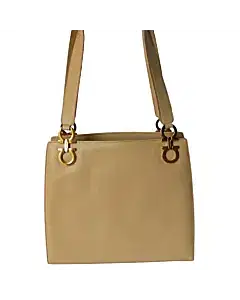 Salvatore Ferragamo Leather Beige Hand Bag