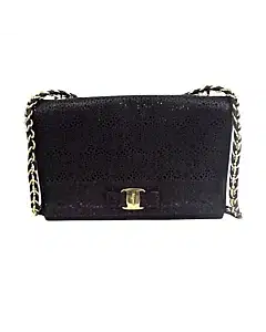 Salvatore Ferragamo Ginny Laser Cut Medium Vara Shoulder Bag