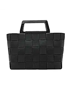 Salvatore Ferragamo Basket Woven Nylon Handbag
