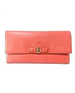Salvatore Ferragamo Saffiano Leather Bow Continental Wallet
