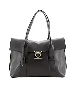 Salvatore Ferragamo Gancini Lock Flap Leather Tote