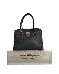 Salvatore Ferragamo Black Lotty Tote