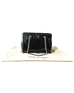 Salvatore Ferragamo Vara Bow Double Patent Tote