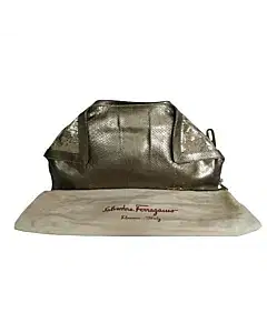 Salvatore Ferragamo Oversized Python Clutch