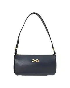 Salvatore Ferragamo Blue Leather Baguette