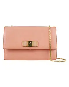 Salvatore Ferragamo Salmon Pink Leather Ginny Chain Shoulder Bag