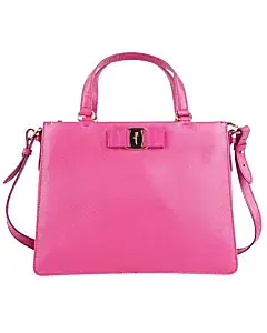Salvatore Ferragamo Pink Leather Vara Bow Tote