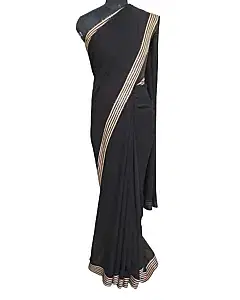 Shahab Durazi Black Saree Without Blouse