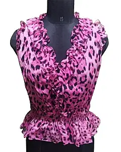 Dolce & Gabbana Leopard Print Ruffle Tops