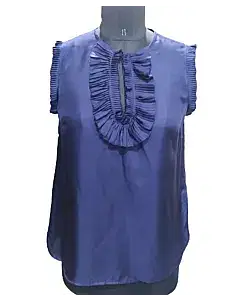 J.crew Ruffle-front Satin Crepe Top