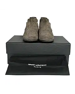 Saint Laurent Grey Classic Jodhpur Suede boots