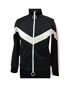 Off White Bicolor Zip Sweater