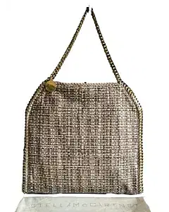 Stella McCartney Falabella Boucle Fold-Over Brown Tote
