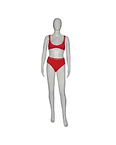 Stella Mccartney Swimwear Logo Classic Set In Coral Red