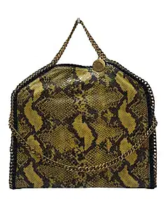 Stella McCartney Yellow/Black Python Effect Faux Leather Falabella Tote