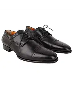 Santoni Mens Straight Tip Medallion Shoes Size 10