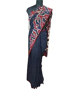 Satya Paul Red and Black Saree with Blouse