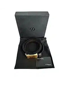 S T Dupont Leather Gold Plated Belt