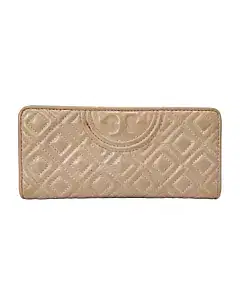 Tory Burch Zip Continental Fleming Wallet Quilted Light Pink