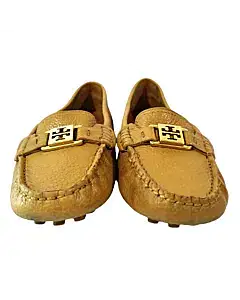 Tory Burch Kendrick Tumbled Leather Driver Loafers