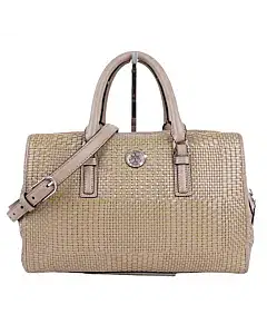 Tory Burch Robinson Woven Soft French Grey Satchel