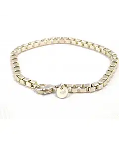 Tiffany & Co. 925 Sterling Silver Square Venetian Link Bracelet