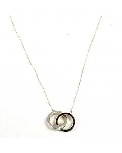 Tiffany & Co. 925 Sterling Silver Double Ring Pendant Necklace