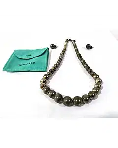 Tiffany & Co Sterling Silver Ball Necklace & Earring Set