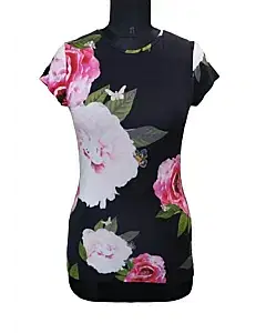 Ted Baker Floral Short Sleeve Fitted T-Shirt