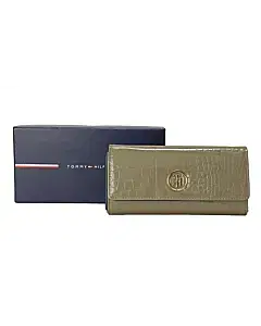Tommy Hilfiger Jocelyn Olive Green Textured Wallet