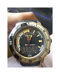 Tissot Men's Sea Touch Quartz Chronograph Touch Screen Black Dial Watch